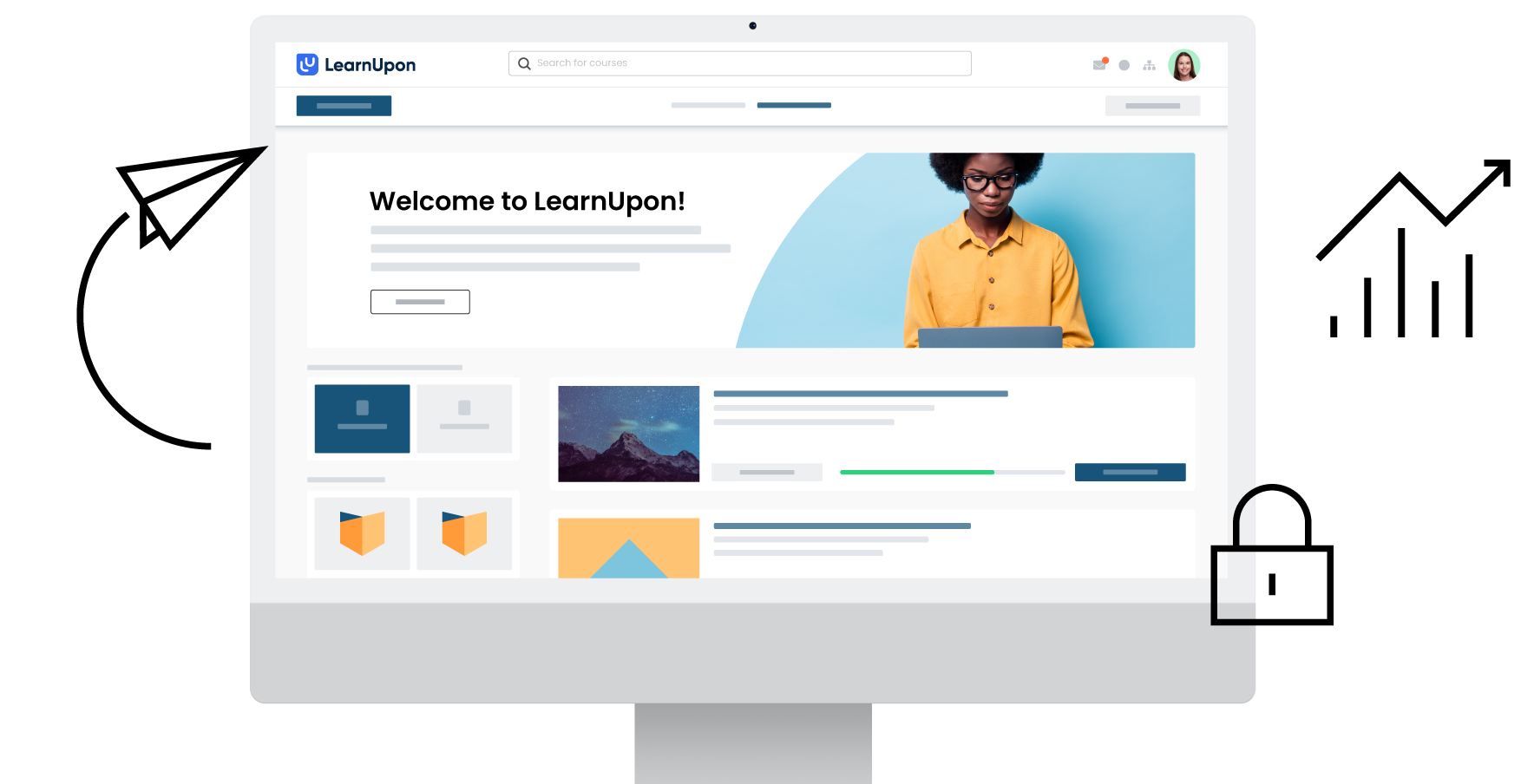 LearnUpon features page main graphic