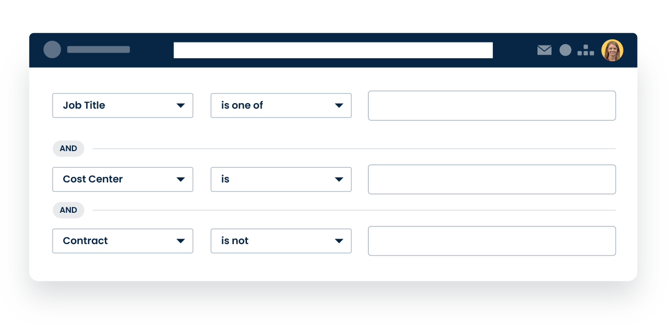 Animation showing dynamic rules filter options