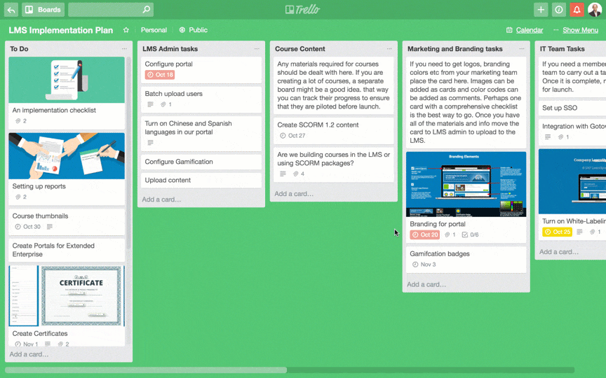 trello for elearning